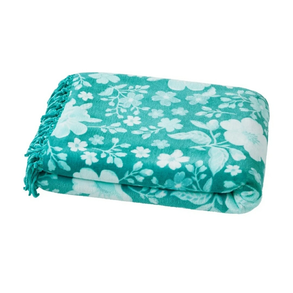 Pioneer Woman Evie Floral Velvet Plush Reversible Throw 50" x 72" NWT Blanket - Picture 3 of 9
